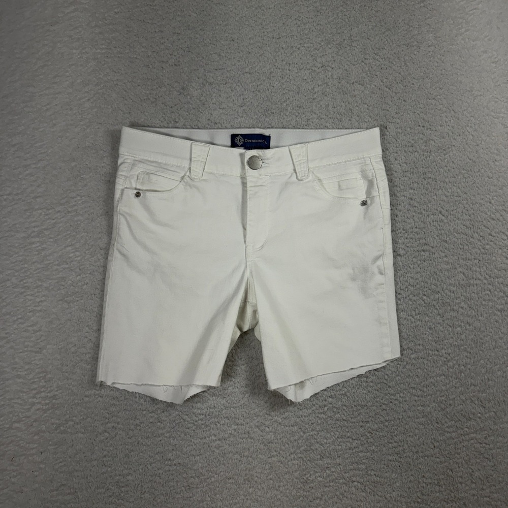 Democracy "Ab"solution Bermuda Shorts White Denim 10p (W32x5.5) Button Pockets